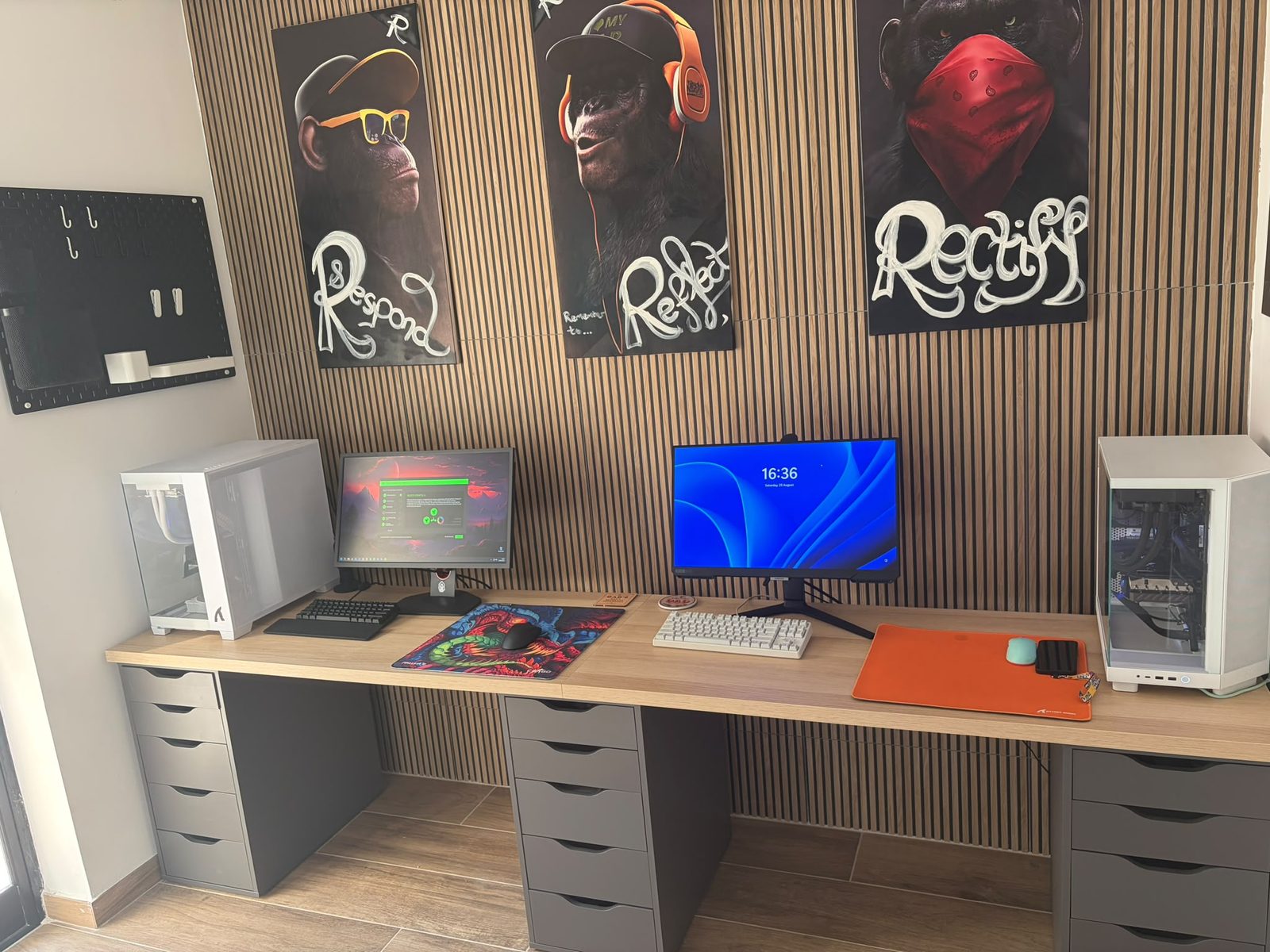 The workbench in Naxxar with two finished builds